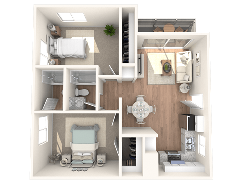 a floor plan of a 1 bedroom apartment